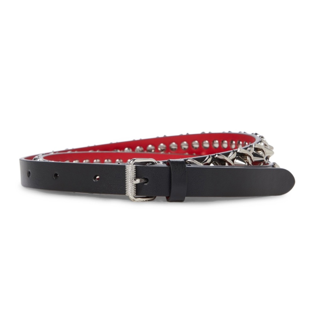 New Christian Louboutin spiked embellished leather belt 90